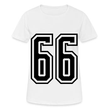 66 digit number - Women's Breathable T-Shirt - white - Front - AI Model Female 172 dark (172cm)