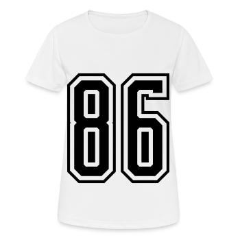 86 digit number - Women's Breathable T-Shirt - white - Front - AI Model Female 172 dark (172cm)