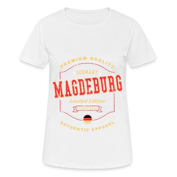 Magdebourg Allemagne City Font Vintage Retro - T-shirt respirant Femme - blanc - Devant - AI Model Female 172 dark (172cm)
