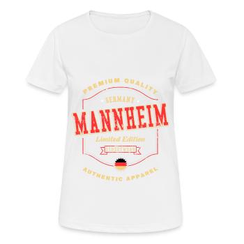 Mannheim Germany City Font Vintage Retro - Women's Breathable T-Shirt - white - Front - AI Model Female 172 dark (172cm)