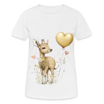 Niedlicher Rehbock - Frauen T-Shirt atmungsaktiv - Weiß - Vorne - AI Model Female 172 dark (172cm)