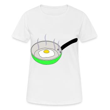 Spiegelei in Pfanne - Frauen T-Shirt atmungsaktiv - Weiß - Vorne - AI Model Female 172 dark (172cm)