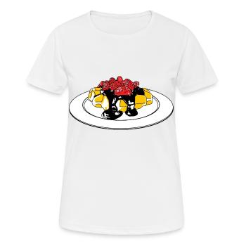 Belgian waffle - Frauen T-Shirt atmungsaktiv - Weiß - Vorne - AI Model Female 172 dark (172cm)