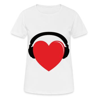 Heart music headphones - Women's Breathable T-Shirt - white - Front - AI Model Female 172 dark (172cm)