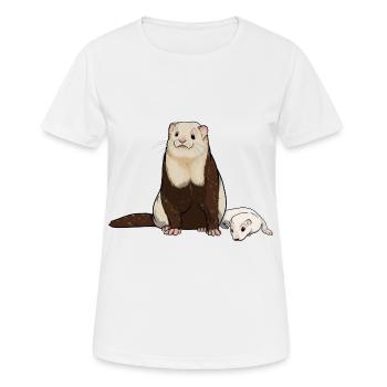 Chiot furet - T-shirt respirant Femme - blanc - Devant - AI Model Female 172 dark (172cm)