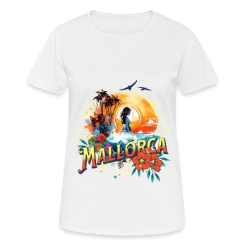 Majorque Espagne Île d’été Palmiers Beach Party - T-shirt respirant Femme - blanc - Devant - AI Model Female 172 dark (172cm)