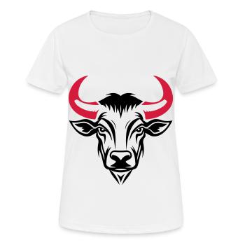 Tête de taureau Taureau - T-shirt respirant Femme - blanc - Devant - AI Model Female 172 dark (172cm)
