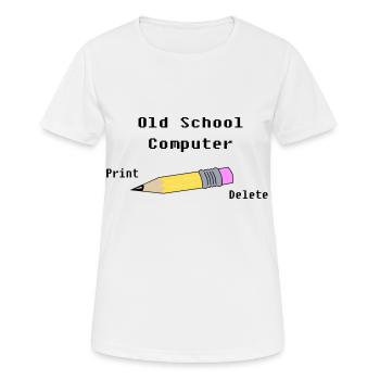 Old School Computer - T-shirt respirant Femme - blanc - Devant - AI Model Female 172 dark (172cm)