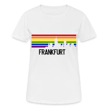 LGBT Frankfurt Gay Pride Queer CSD Stadt - Frauen T-Shirt atmungsaktiv - Weiß - Vorne - AI Model Female 172 dark (172cm)