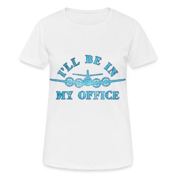 Flugzeug Pilot Fliegen Büro Cockpit I Geschenk - Frauen T-Shirt atmungsaktiv - Weiß - Vorne - AI Model Female 172 dark (172cm)