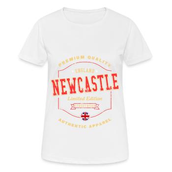 Newcastle England UK City Font Vintage Retro - Women's Breathable T-Shirt - white - Front - AI Model Female 172 dark (172cm)