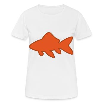 Goldfisch - Silhouette - Geschenkidee - Frauen T-Shirt atmungsaktiv - Weiß - Vorne - AI Model Female 172 dark (172cm)
