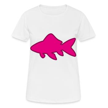 Goldfisch - Silhouette - Geschenkidee - Frauen T-Shirt atmungsaktiv - Weiß - Vorne - AI Model Female 172 dark (172cm)