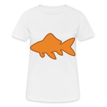 Goldfisch - Silhouette - Geschenkidee - Frauen T-Shirt atmungsaktiv - Weiß - Vorne - AI Model Female 172 dark (172cm)