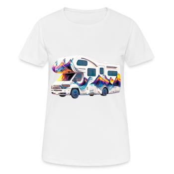Wohnmobilreisen werden immer beliebter - Frauen T-Shirt atmungsaktiv - Weiß - Vorne - AI Model Female 172 dark (172cm)