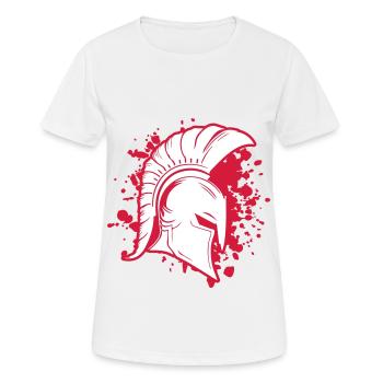 Spartaner Helm Krieger Sparta - Frauen T-Shirt atmungsaktiv - Weiß - Vorne - AI Model Female 172 dark (172cm)