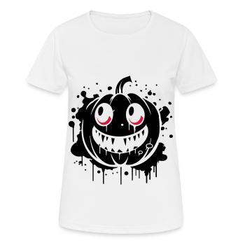 Pumpkin Creepy Halloween Theme - Women's Breathable T-Shirt - white - Front - AI Model Female 172 dark (172cm)