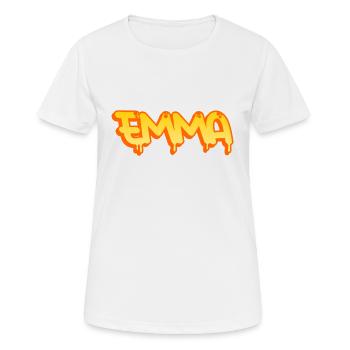 Graffiti prénom Emma - T-shirt respirant Femme - blanc - Devant - AI Model Female 172 dark (172cm)
