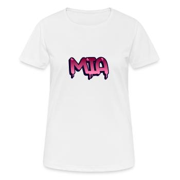 Graffiti Name Mia - Women's Breathable T-Shirt - white - Front - AI Model Female 172 dark (172cm)