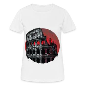 Kolosseum Rom Italien Stadt Skyline Kunst - Frauen T-Shirt atmungsaktiv - Weiß - Vorne - AI Model Female 172 dark (172cm)