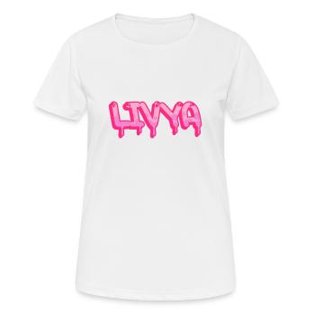 Graffiti Prénom Livya - T-shirt respirant Femme - blanc - Devant - AI Model Female 172 dark (172cm)