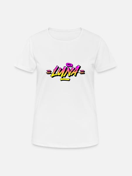 Graffiti Name Luna - Frauen T-Shirt atmungsaktiv - Weiß