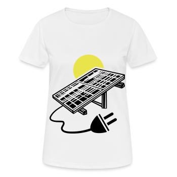 Photovoltaik Anlage Symbol Solar Energie - Frauen T-Shirt atmungsaktiv - Weiß - Vorne - AI Model Female 172 dark (172cm)