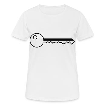 Clés - T-shirt respirant Femme - blanc - Devant - AI Model Female 172 dark (172cm)