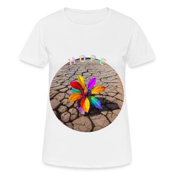 Regenbogenblume der Hoffnung - Frauen T-Shirt atmungsaktiv - Weiß - Vorne - AI Model Female 172 dark (172cm)