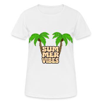 Palmiers Summervibes - T-shirt respirant Femme - blanc - Devant - AI Model Female 172 dark (172cm)