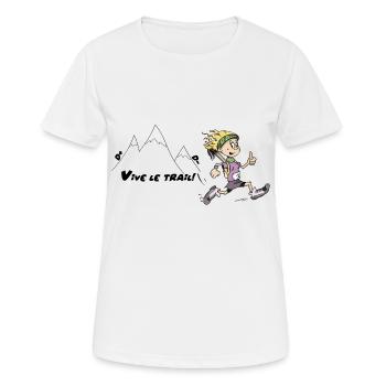 vive le trail running - T-shirt respirant Femme - blanc - Devant - AI Model Female 172 dark (172cm)