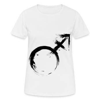 Homme transgenre Androgyne Vénus et Mars - T-shirt respirant Femme - blanc - Devant - AI Model Female 172 dark (172cm)