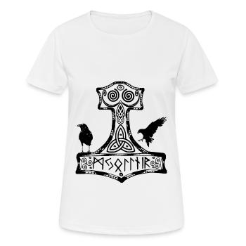 marteau thor Corbeau - T-shirt respirant Femme - blanc - Devant - AI Model Female 172 dark (172cm)