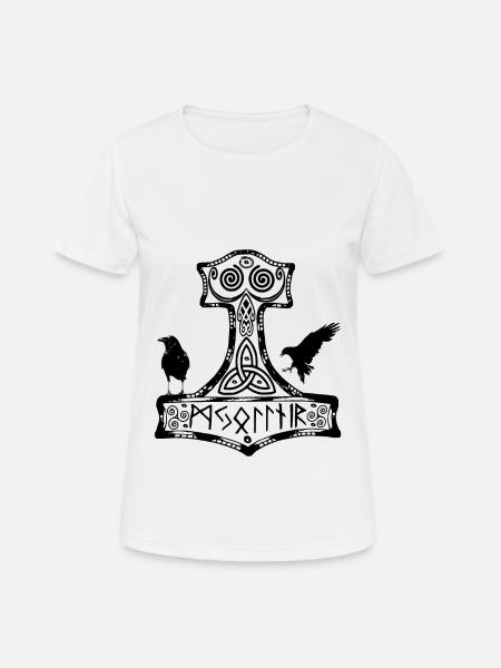hammer thor Raben - Frauen T-Shirt atmungsaktiv - Weiß