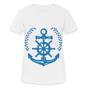 Anker - Anchor - Maritim - Nautik - Frauen T-Shirt atmungsaktiv - Weiß - Vorne - AI Model Female 172 dark (172cm)