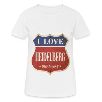 Heidelberg Deutschland Stadt I Love Vintage Retro - Frauen T-Shirt atmungsaktiv - Weiß - Vorne - AI Model Female 172 dark (172cm)
