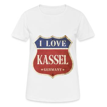 Kassel Deutschland Stadt I Love Vintage Retro - Frauen T-Shirt atmungsaktiv - Weiß - Vorne - AI Model Female 172 dark (172cm)