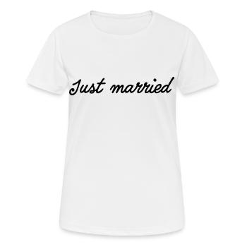 Just Married Married Couple Wedding - Women's Breathable T-Shirt - white - Front - AI Model Female 172 dark (172cm)