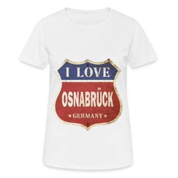 Osnabrück Deutschland Stadt I Love Vintage Retro - Frauen T-Shirt atmungsaktiv - Weiß - Vorne - AI Model Female 172 dark (172cm)