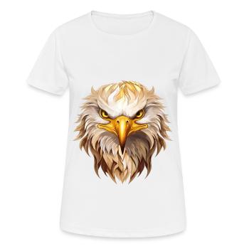 aigle, tête d’aigle, oiseau de proie, oiseau de proie, animal, nature - T-shirt respirant Femme - blanc - Devant - AI Model Female 172 dark (172cm)