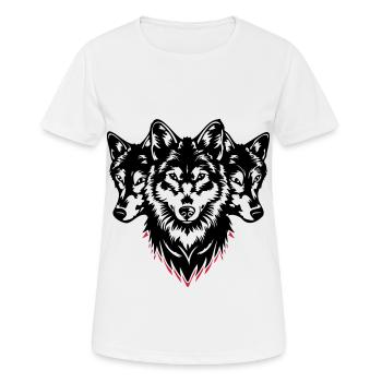 Wolf Kopf Rudel - Frauen T-Shirt atmungsaktiv - Weiß - Vorne - AI Model Female 172 dark (172cm)