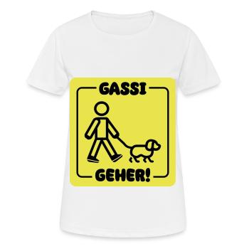Gassi Gehen Hund - Frauen T-Shirt atmungsaktiv - Weiß - Vorne - AI Model Female 172 dark (172cm)