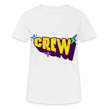 Crew - Frauen T-Shirt atmungsaktiv - Weiß - Vorne - AI Model Female 172 dark (172cm)