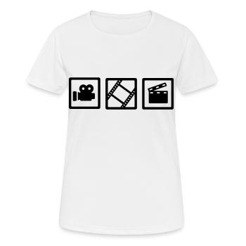 Film - Frauen T-Shirt atmungsaktiv - Weiß - Vorne - AI Model Female 172 dark (172cm)