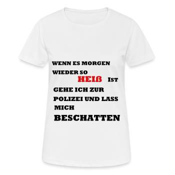 Sommer Hitze - Frauen T-Shirt atmungsaktiv - Weiß - Vorne - AI Model Female 172 dark (172cm)