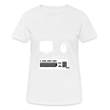 Computer set - Frauen T-Shirt atmungsaktiv - Weiß - Vorne - AI Model Female 172 dark (172cm)