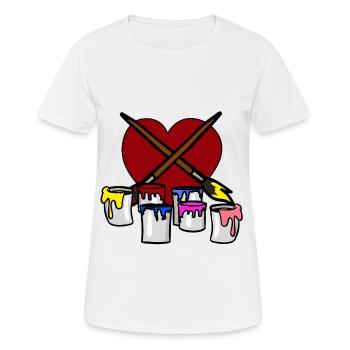 pinceau couleur peintre artiste Travail - T-shirt respirant Femme - blanc - Devant - AI Model Female 172 dark (172cm)