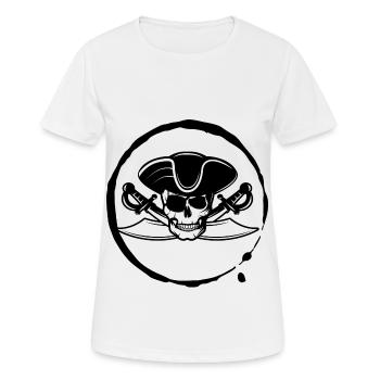 Pirates Crâne de mort Corsaire Pirates Sabre sabre - T-shirt respirant Femme - blanc - Devant - AI Model Female 172 dark (172cm)