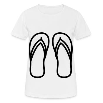 Flip-flops icon - Women's Breathable T-Shirt - white - Front - AI Model Female 172 dark (172cm)