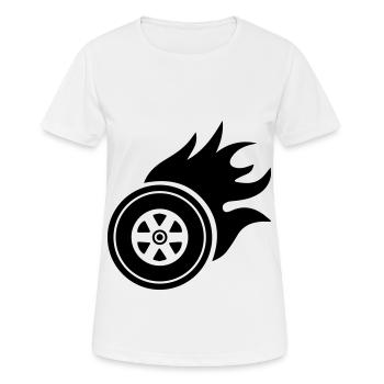 Incendie de pneus - T-shirt respirant Femme - blanc - Devant - AI Model Female 172 dark (172cm)
